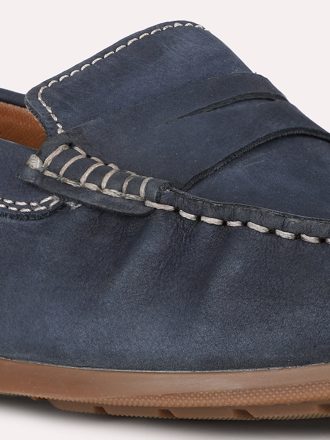 Mens Blue Casual Solid Square Loafer Shoe