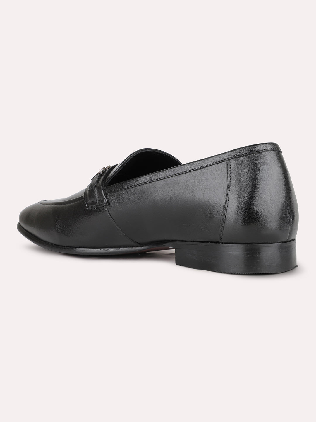 Mens Black Casual Solid Pointed Toe Loafers Shoe