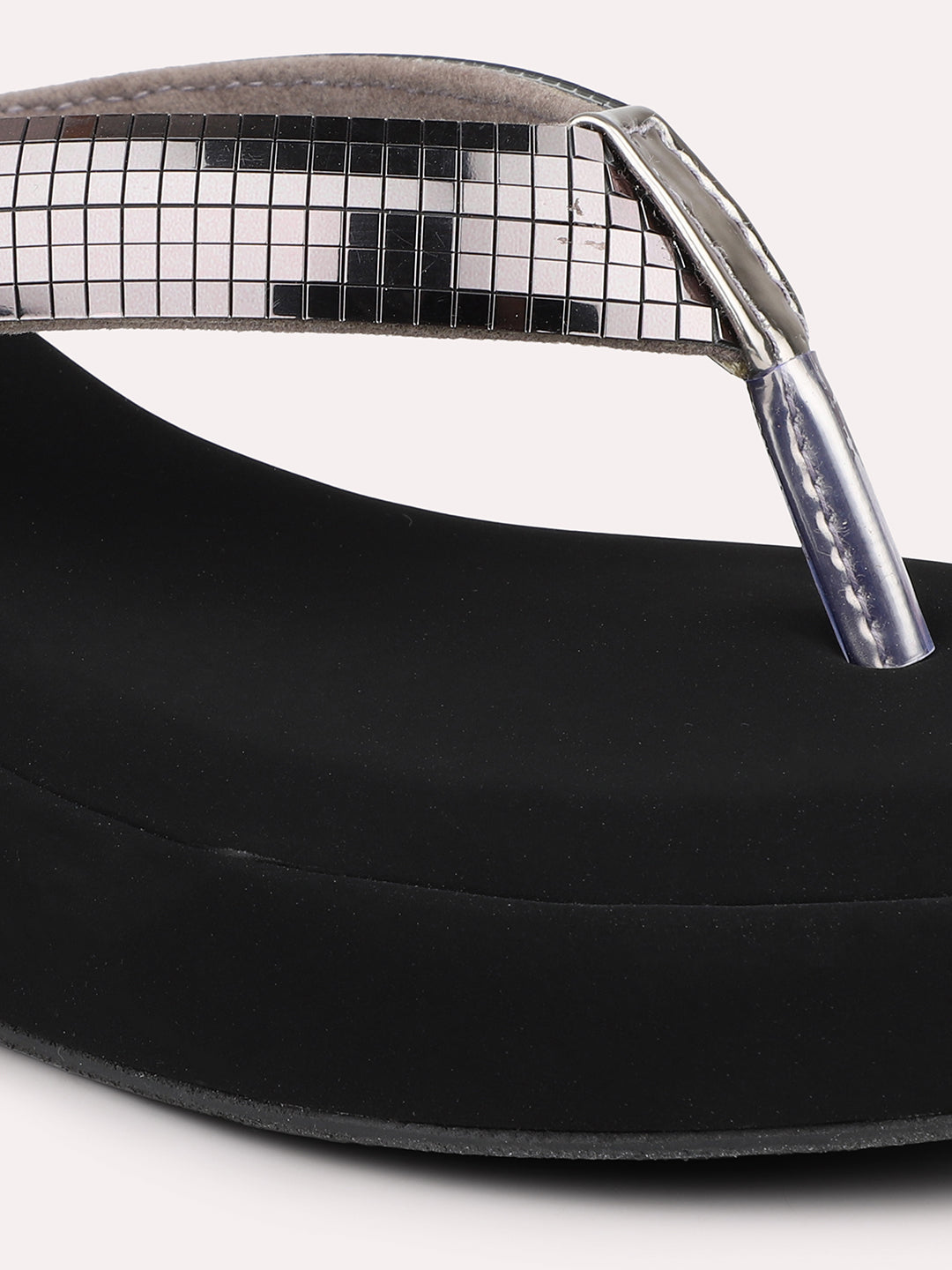 Women Pewter Embellished Wedge Heels