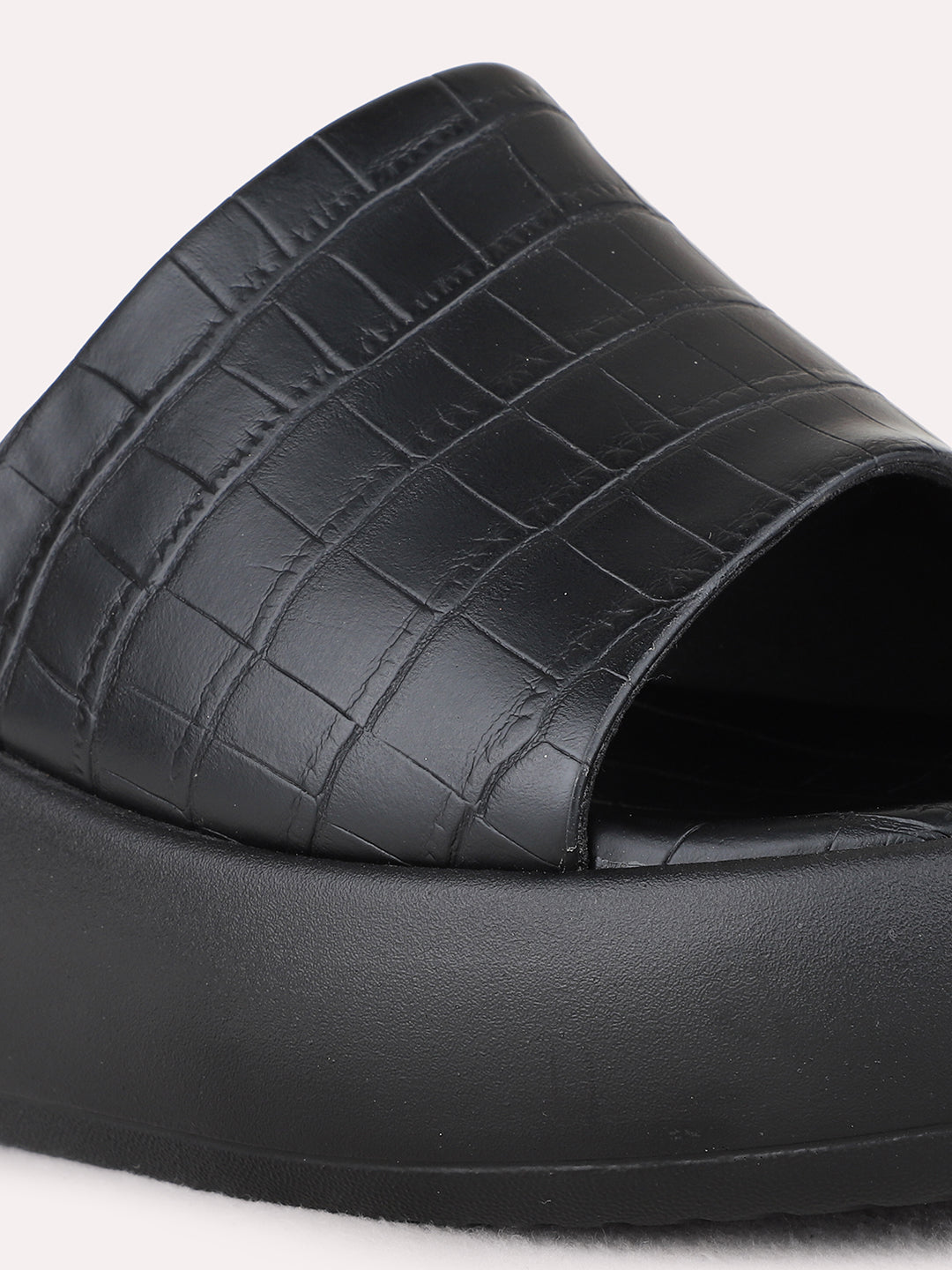 Womens Black Casual Solid Round Toe Wedges