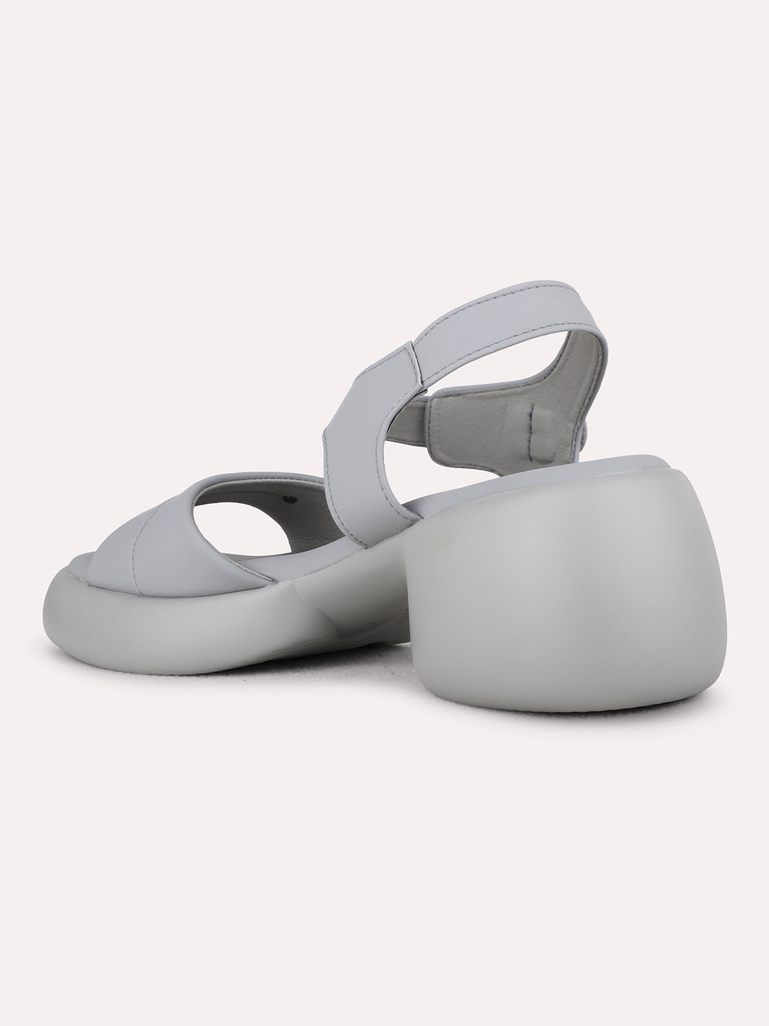 Womens Grey Casual Solid Platform Heel Sandals