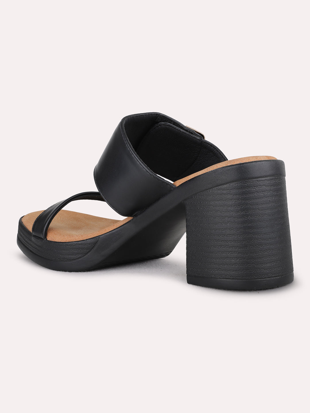 Womens Black Party Wear Solid Pattern Platform Heels