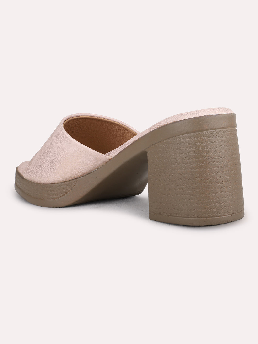 Womens Rose Gold Party Wear Solid Platform Heel Sandals