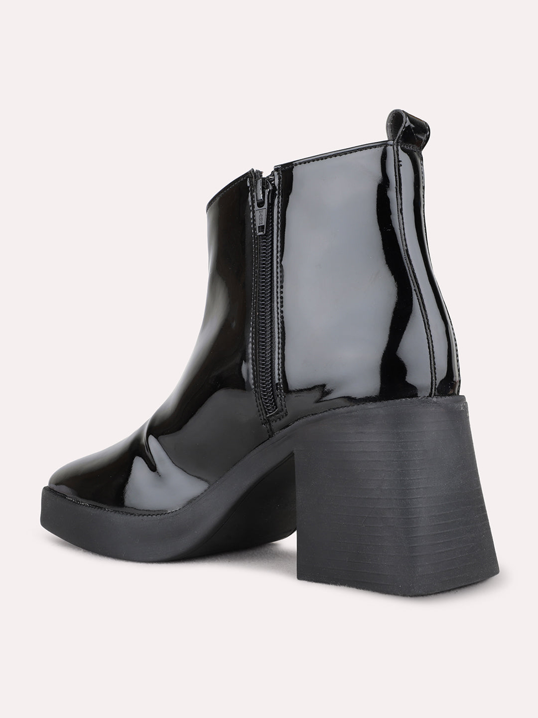 Womens Black Casual Solid Pattern Round Toe Ankle Boots