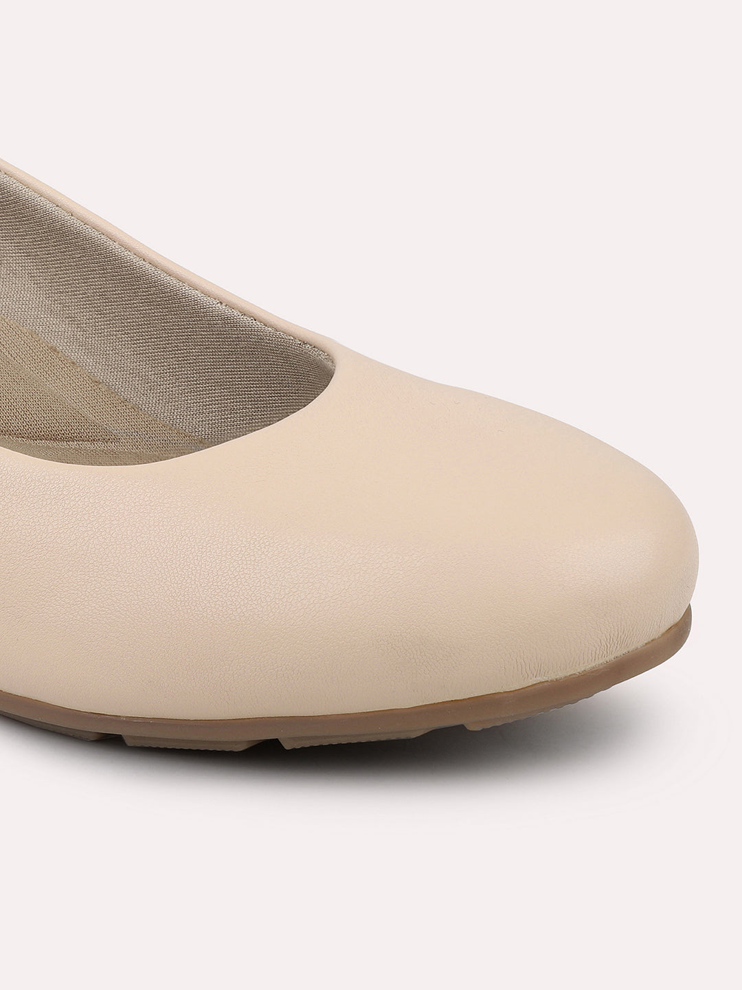 Women Beige Solid Wedge Pumps