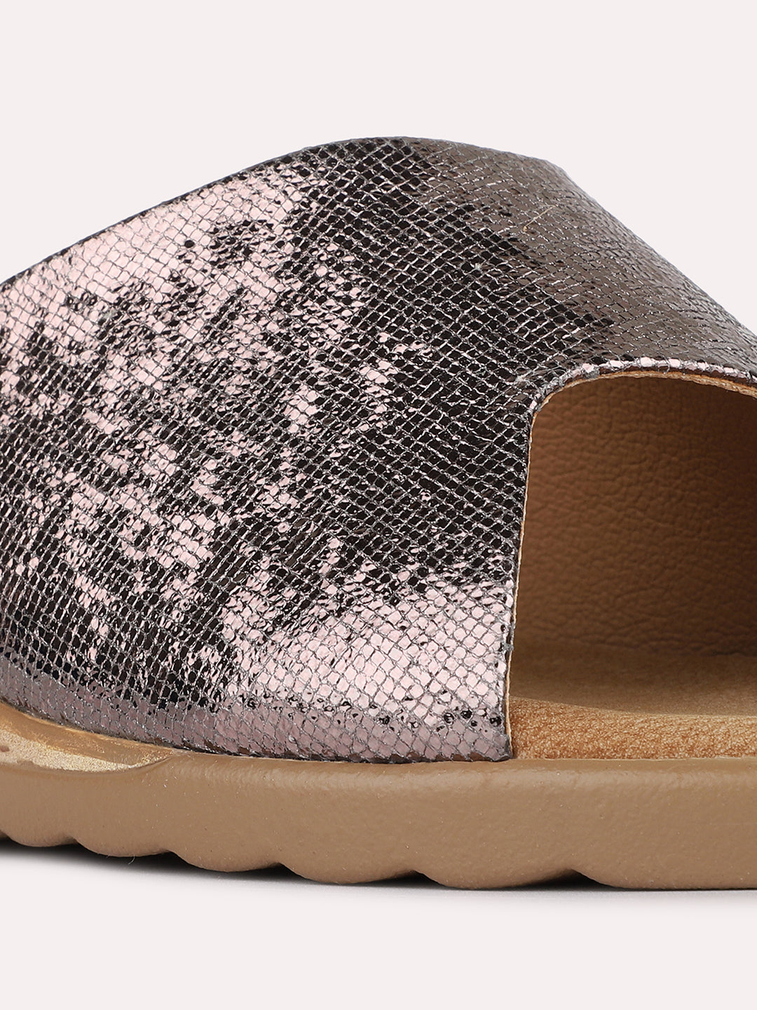 Womens Pewter Casual Solid Round Toe Wedge Heels
