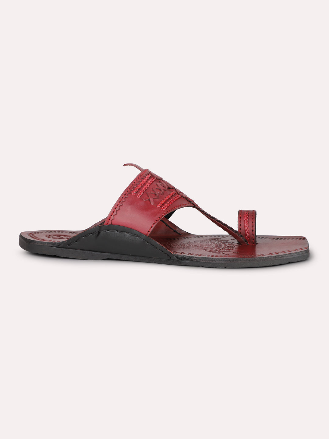 Privo Red Kolhapuris Sandal for Men