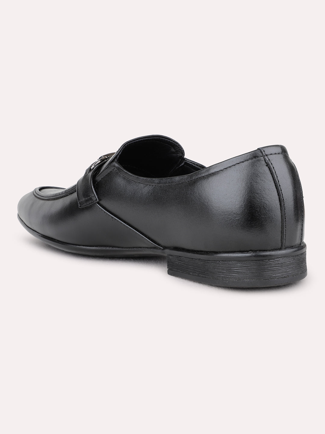 Mens Black Formal Solid Pattern Pointed Toe Loafer Shoes