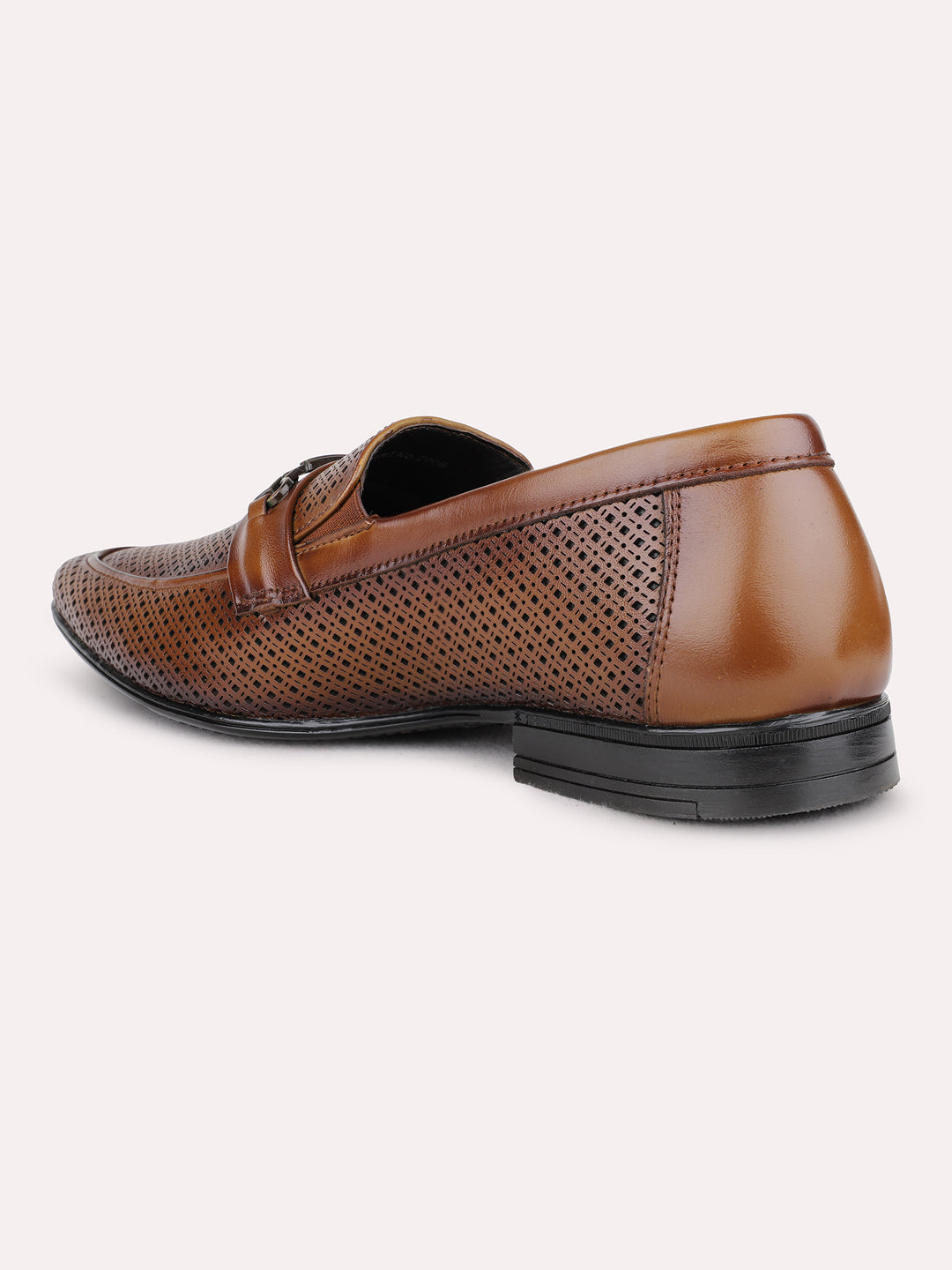 Mens Tan Formal Solid Pointed Toe Loafers