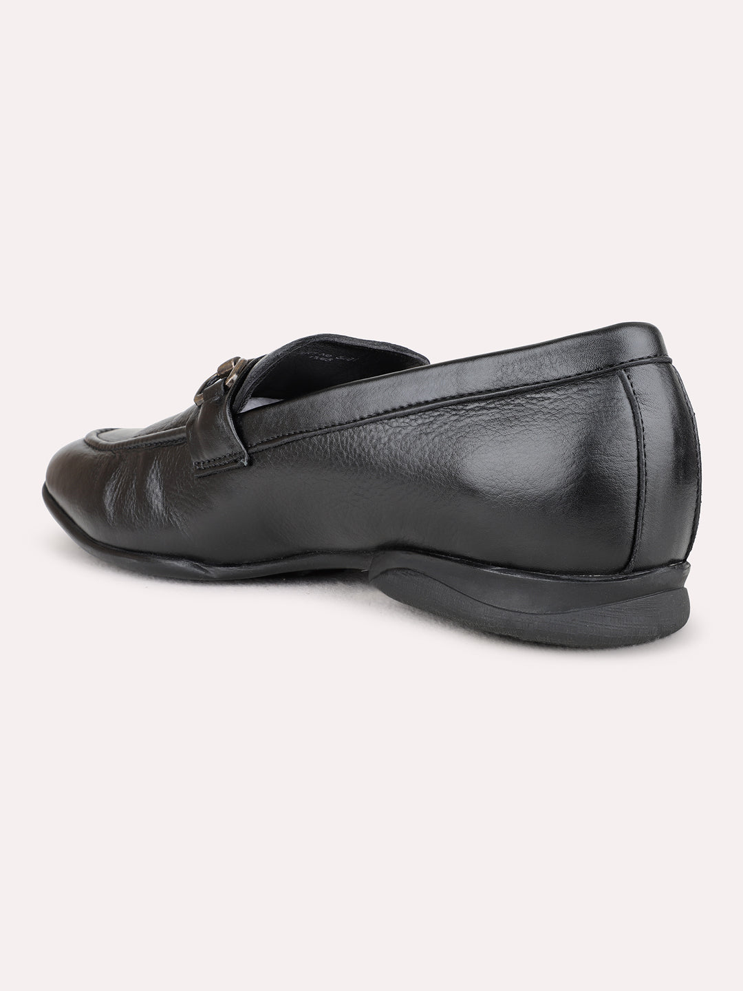 Mens Black Formal Solid Pattern Pointed Toe Loafers