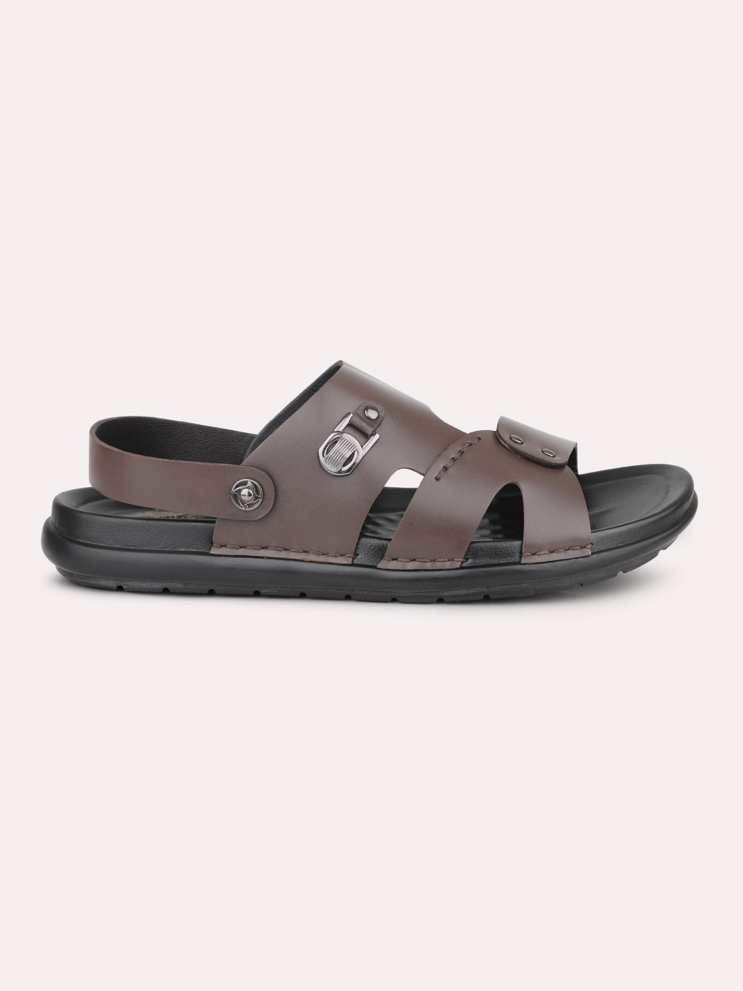 Atesber Brown Woven Strap Sandal For Mens