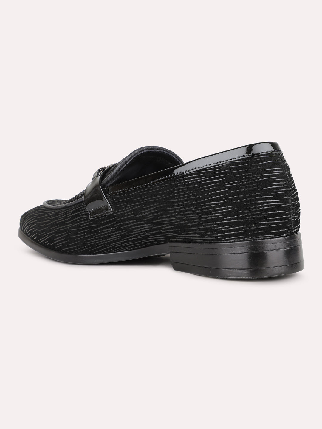 Mens Black Casual Solid Pointed Toe Moccasin Shoe