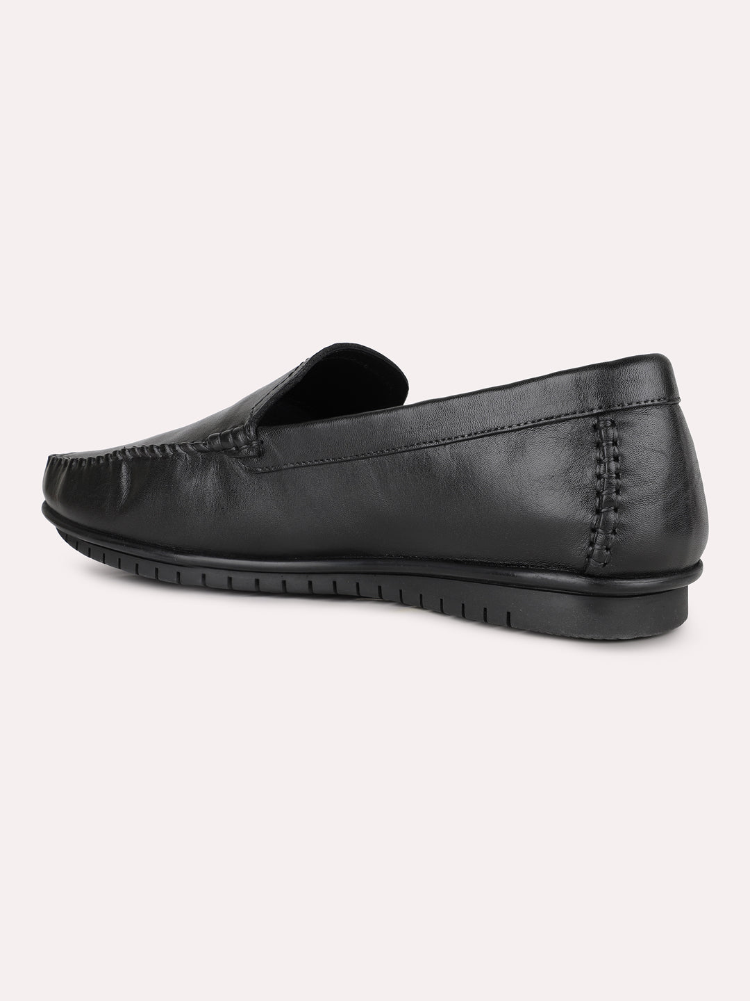 Mens Black Formal Solid Round Toe Loafers