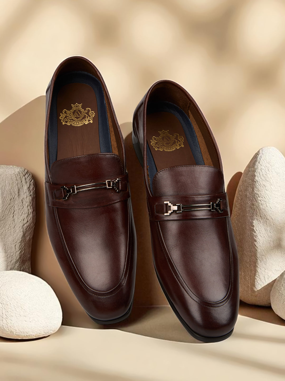 Buy Now Mens Brown Casual Solid Pointed Toe Loafer Shoes