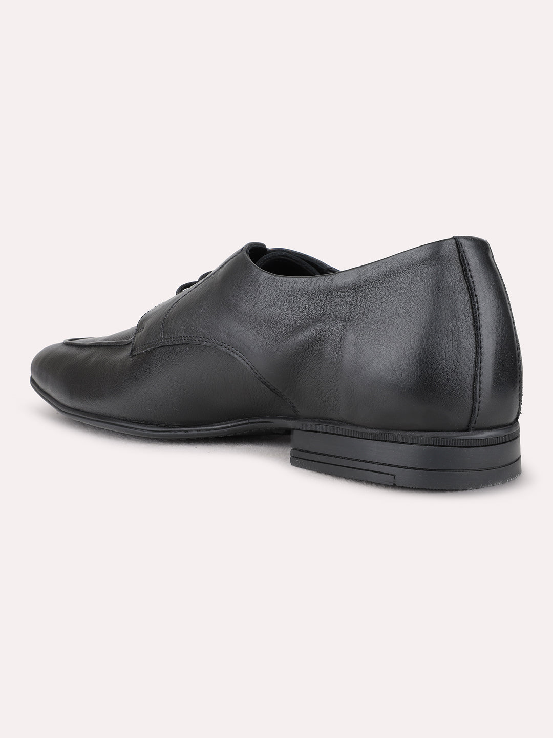 Mens Black Formal Solid Pointed Toe Derby Shoes