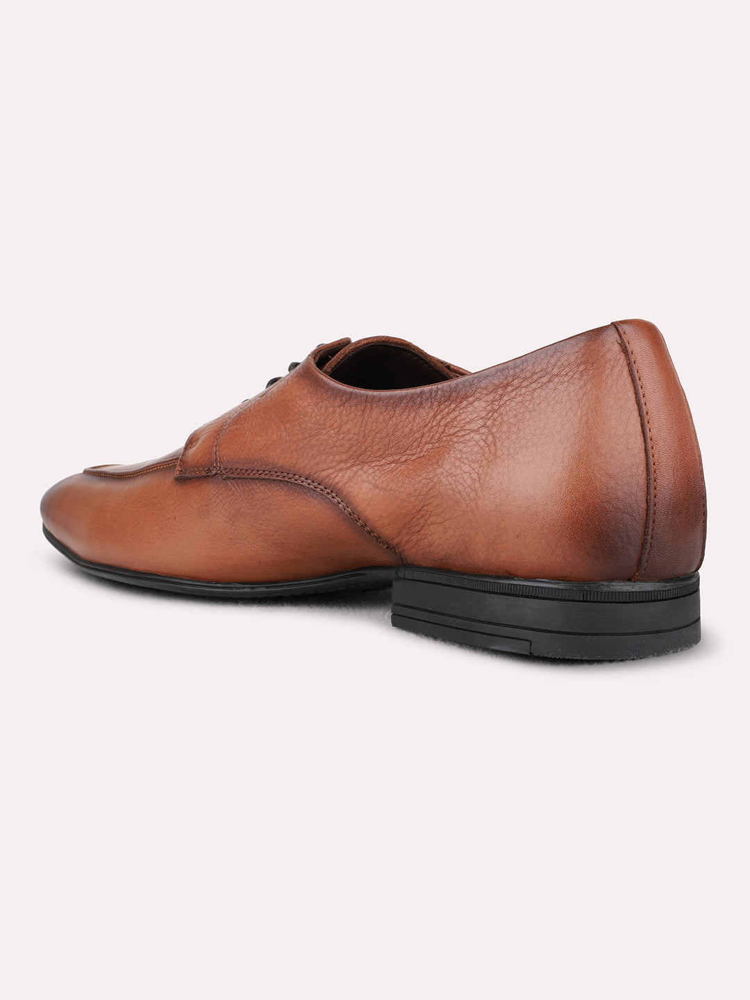 Mens Brown Formal Solid Pointed Toe Derby Shoes