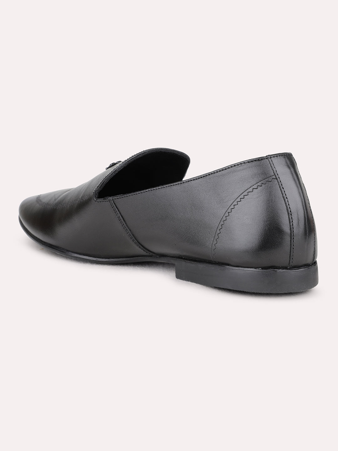 Mens Black Formal Solid Narrow Toe Loafer Shoes