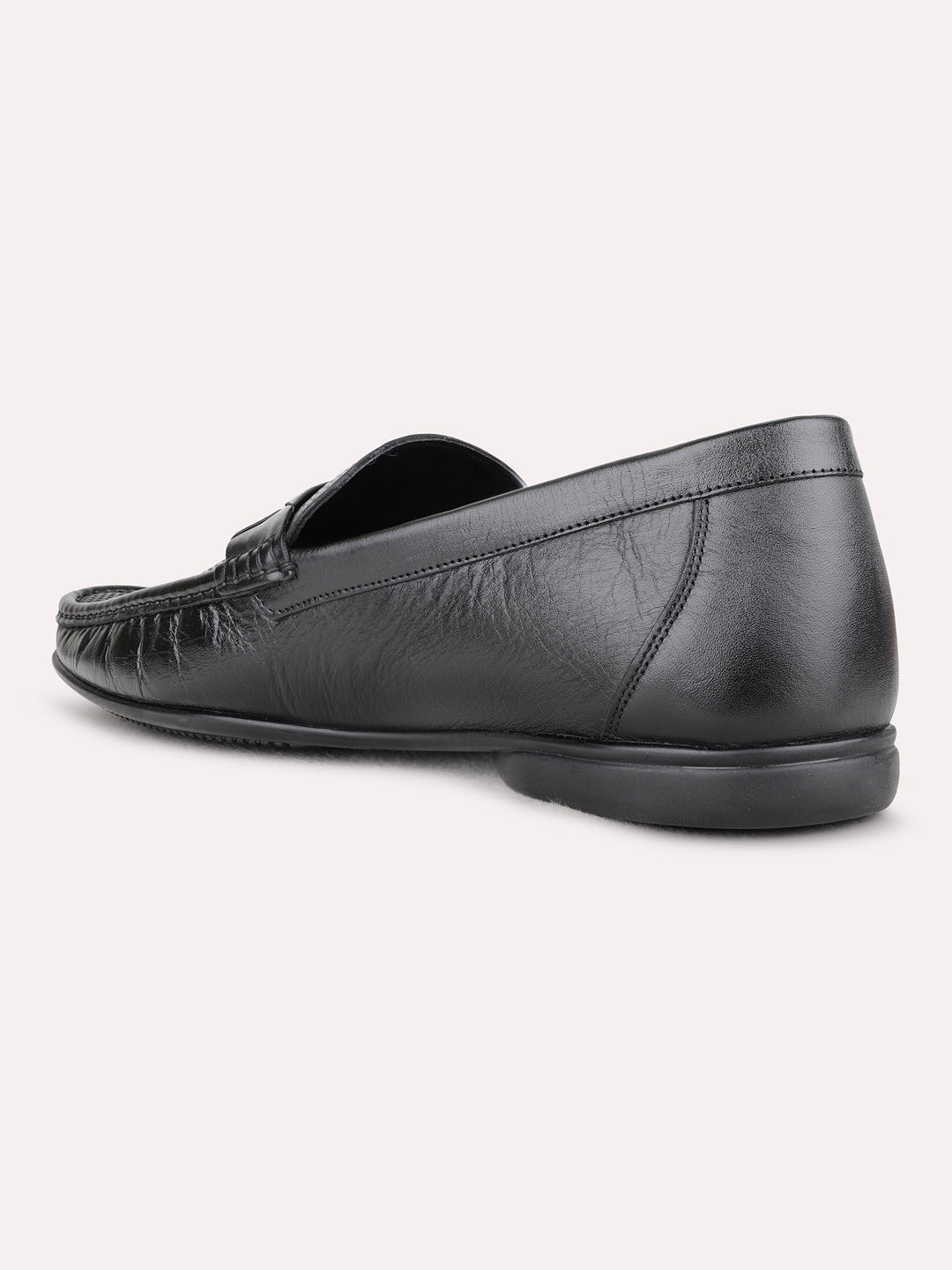Mens Black Party Wear Solid Square Toe Loafer Shoes
