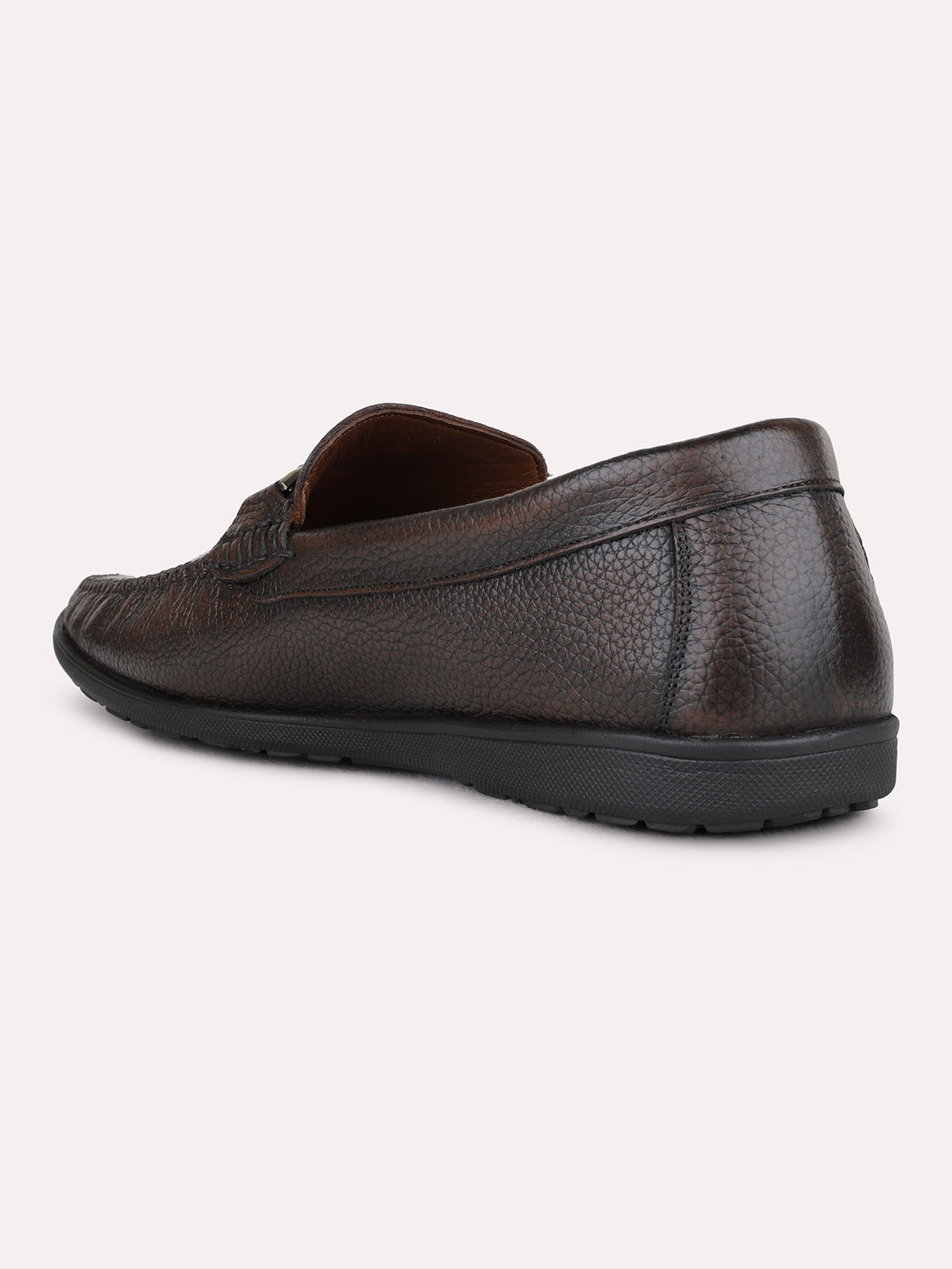 Mens Brown Formal Round Toe Slip-on Loafer Shoes