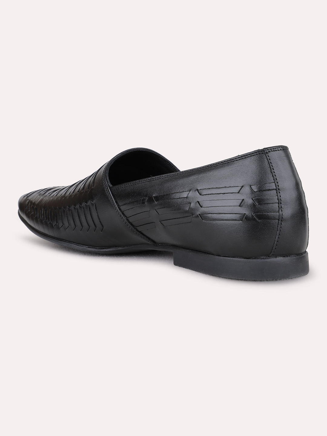 Mens Black Formal Solid Pattern Round Toe Loafer