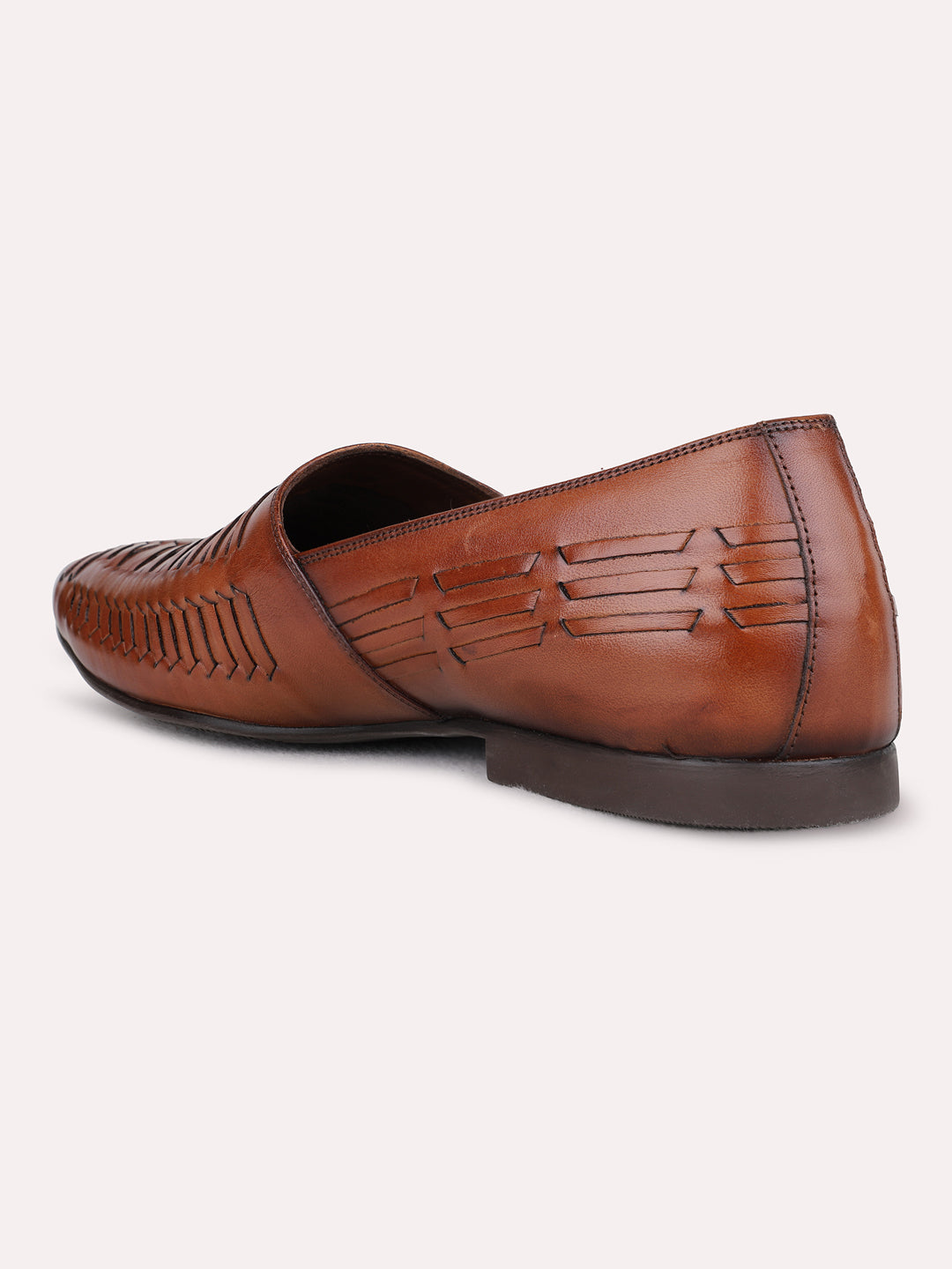 Mens Tan Formal Solid Round Toe Loafer Shoes