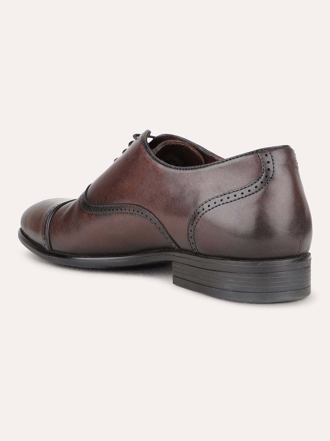 Mens Brown Formal Party Wear Solid Pointed Toe Derby Shoe