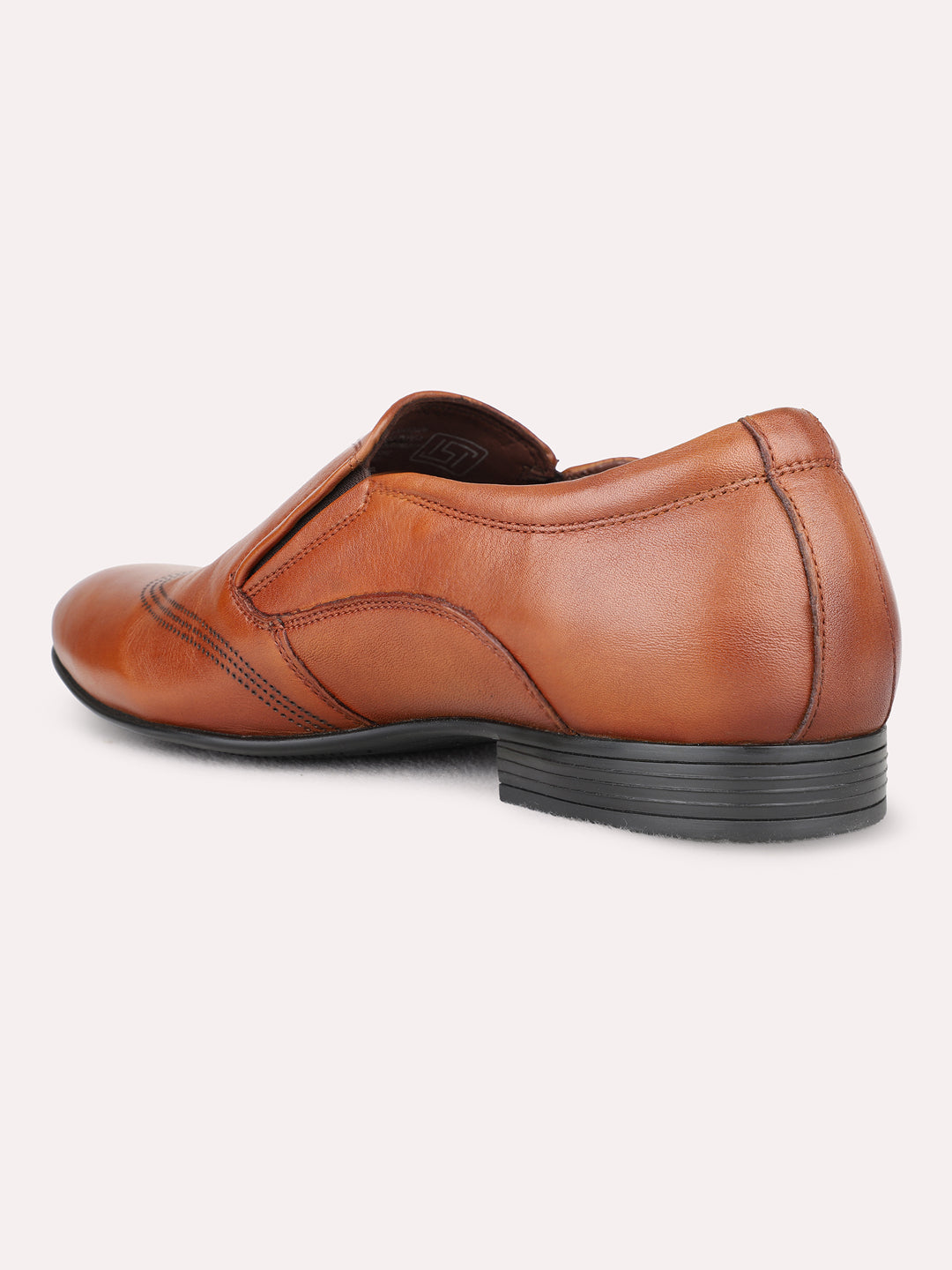 Mens Tan Casual Solid Pointed Toe Loafer Shoes