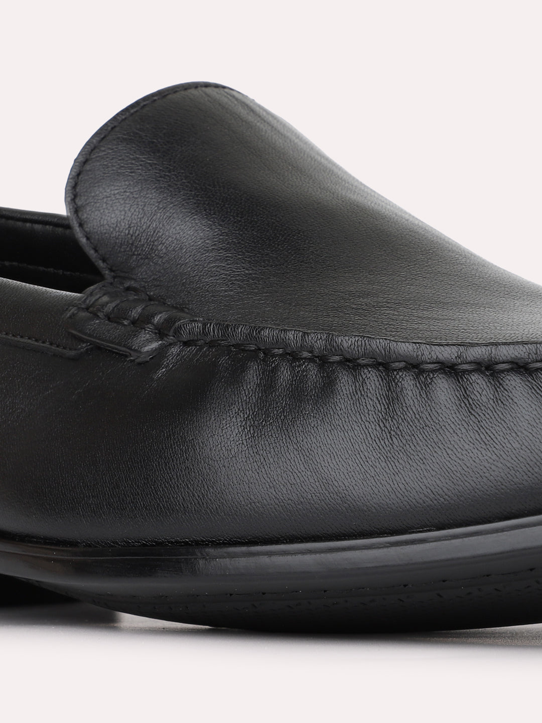 Mens Black Formal Solid Pattern Square Toe Loafers