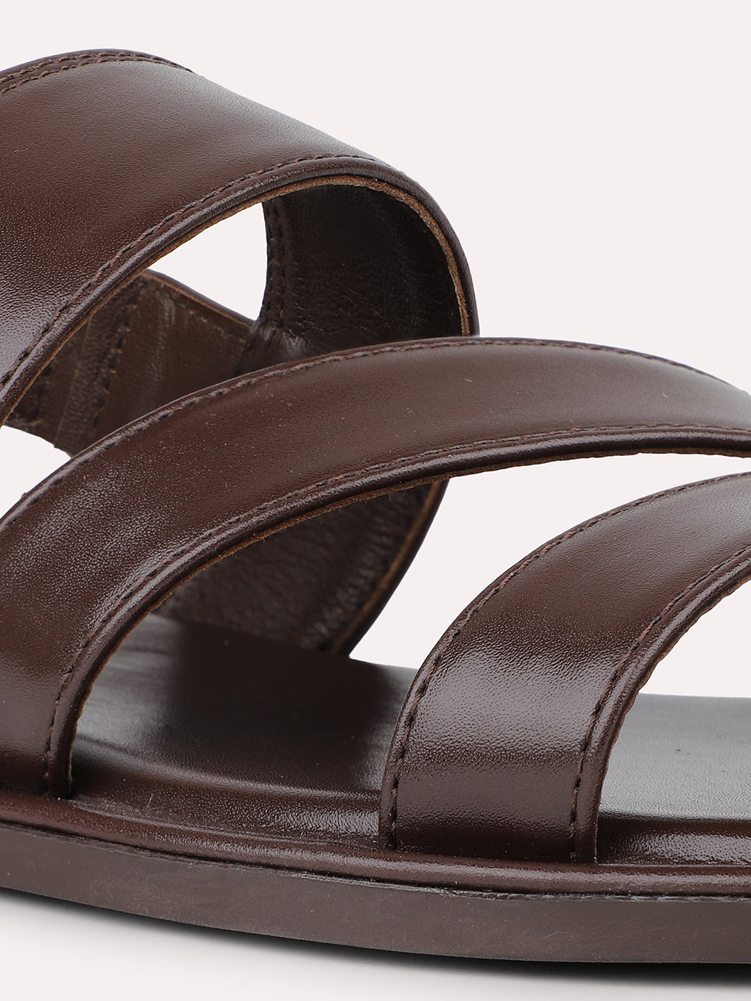 Men Brown Open Toe Comfort Sandals