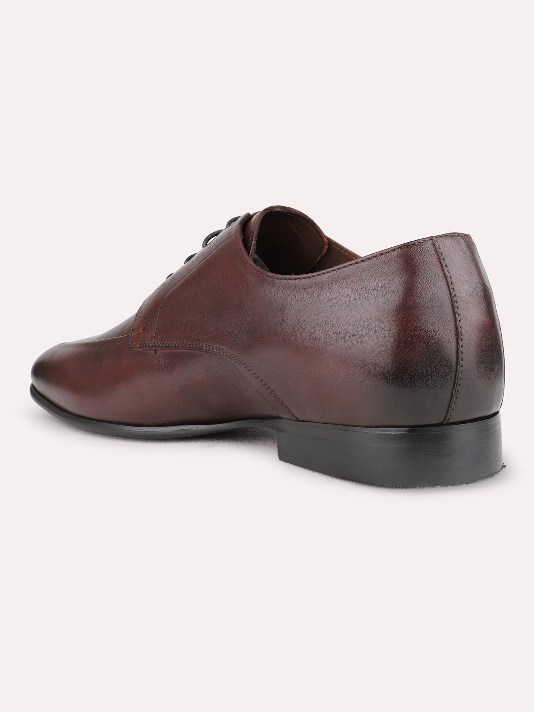 Mens Brown Formal Solid Pointed Toe Derby Shoe