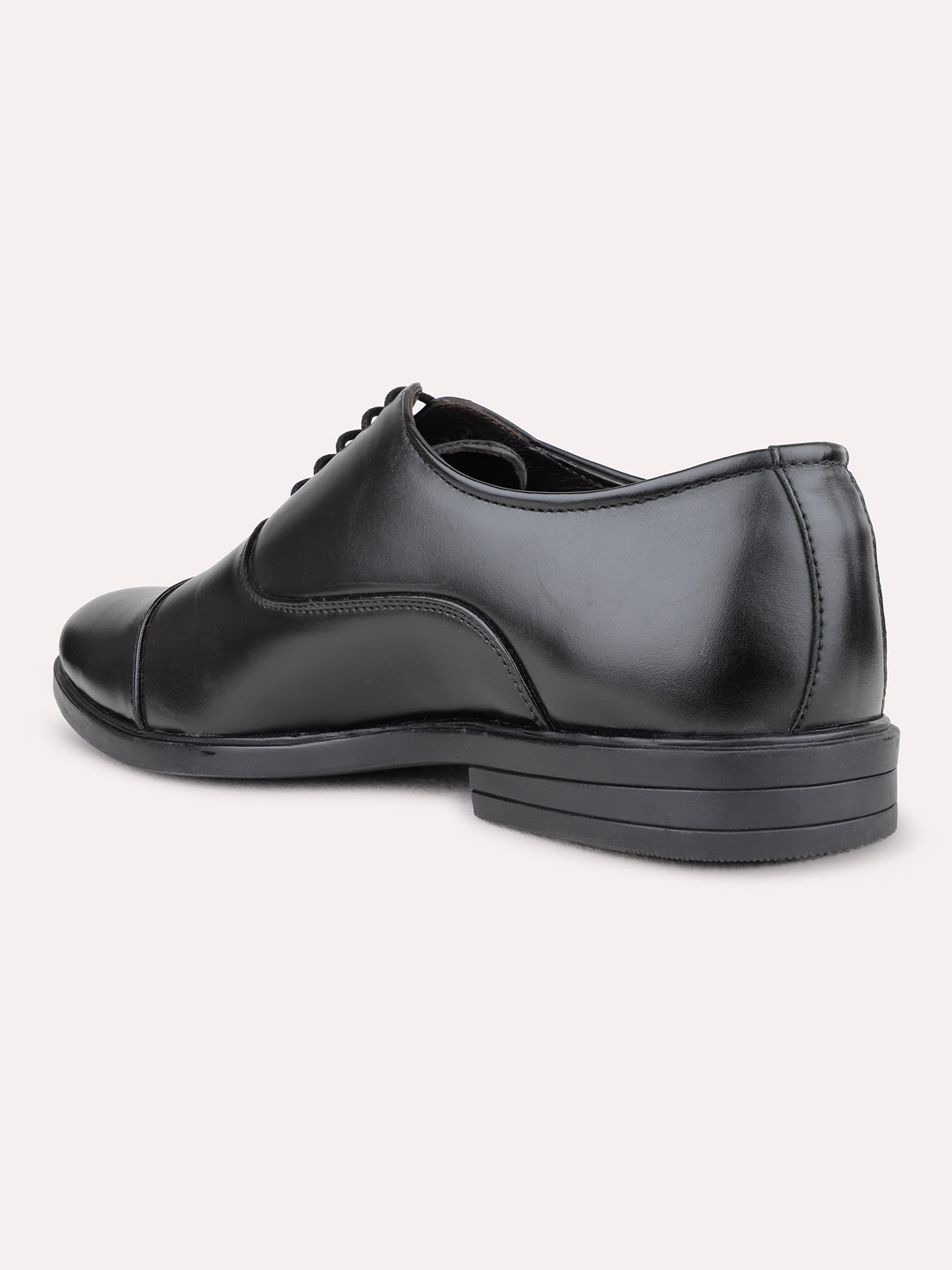 Mens Black Formal Solid Pointed Toe Derby Shoes