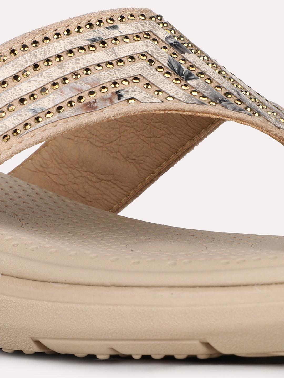 Womens Beige Solid Round Toe Casual Wedge Heels Sandals