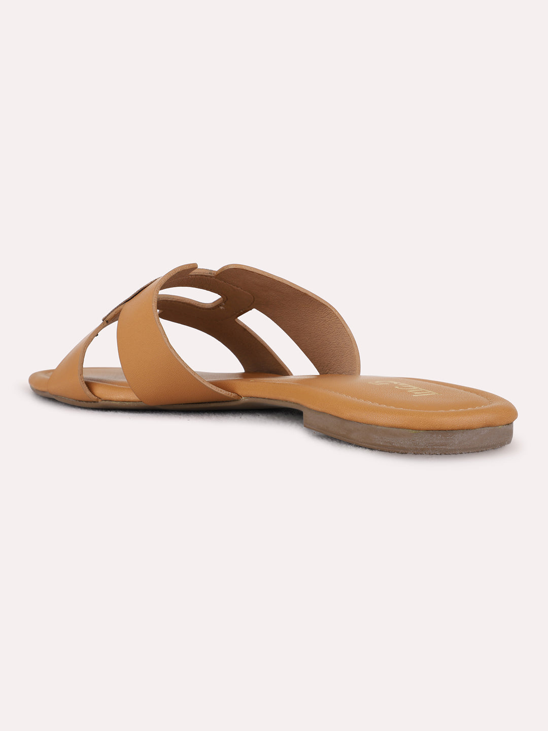 Womens Black Casual Solid Pattern Open Toe Flat Slip-On Sandals