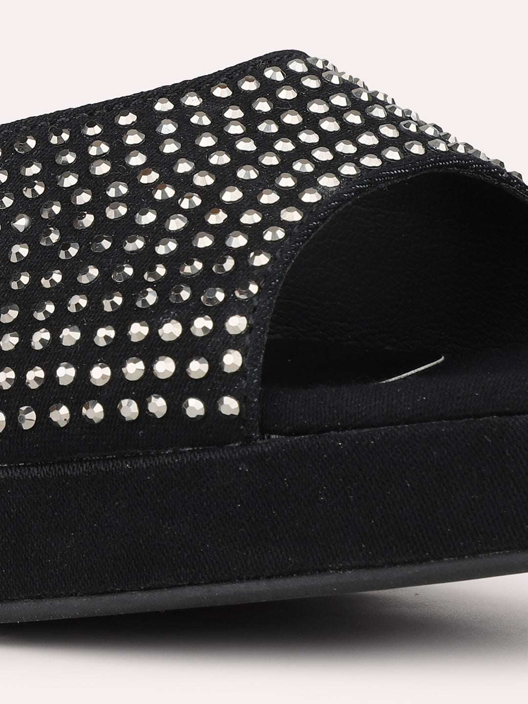 Womens Black Ethnic Open toe Block Heels
