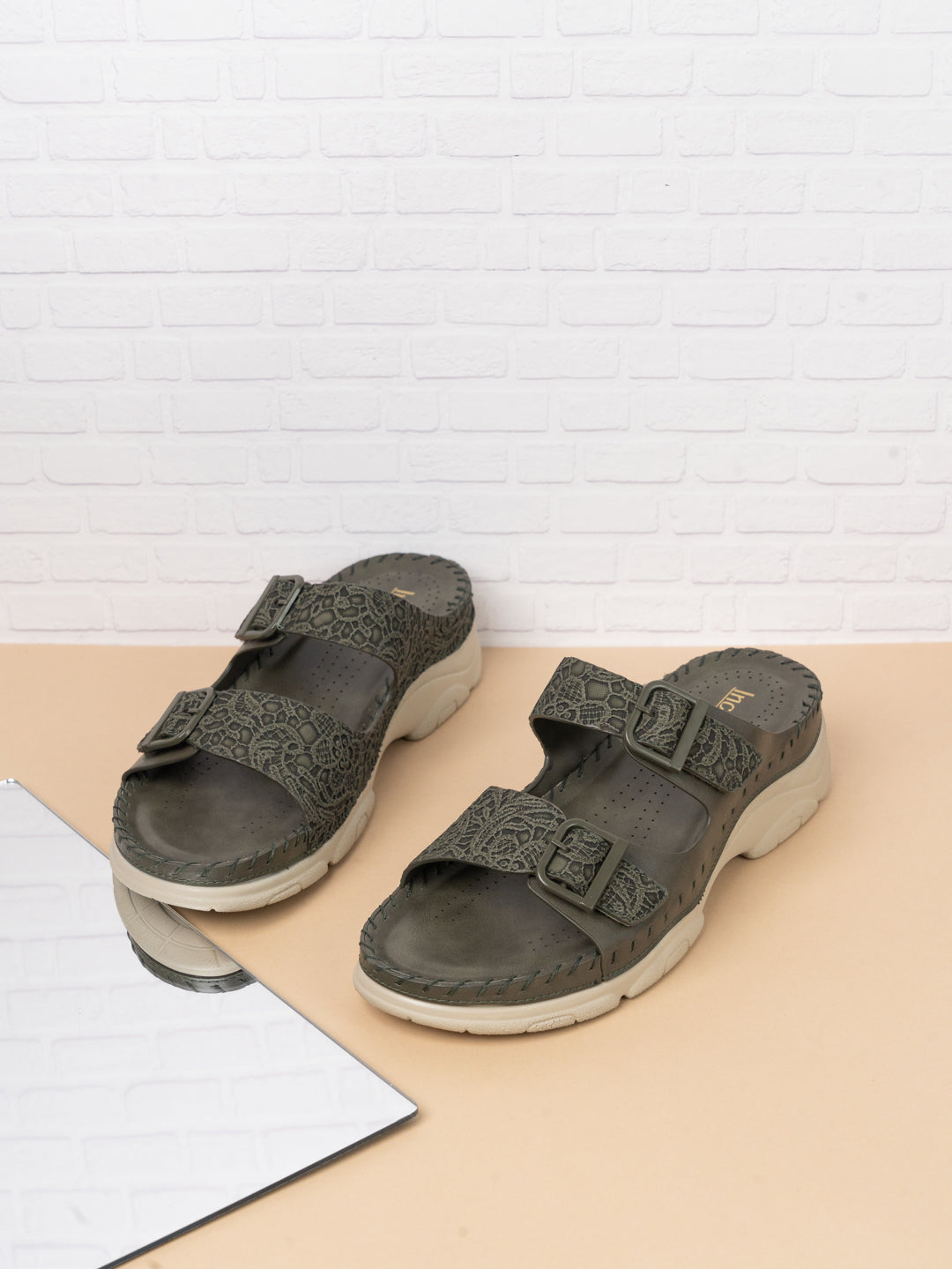 Buy Now Womens Green Casual Solid Open Toe Sandals