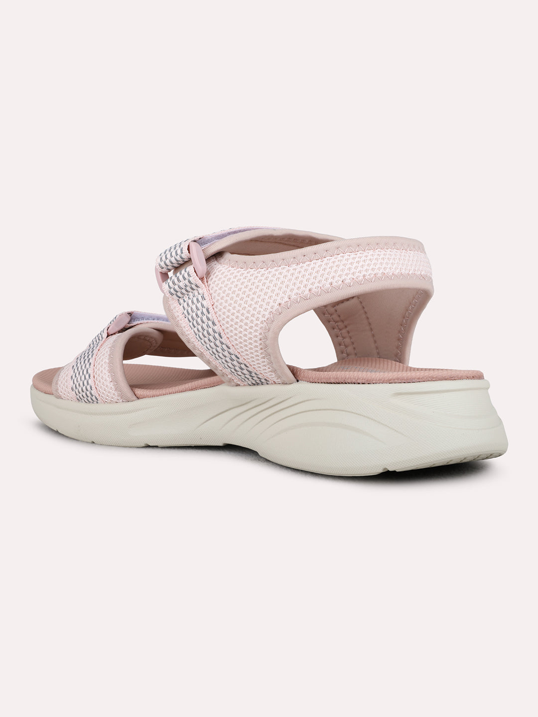 Womens Peach Casual Solid Open Toe Flat Sandals