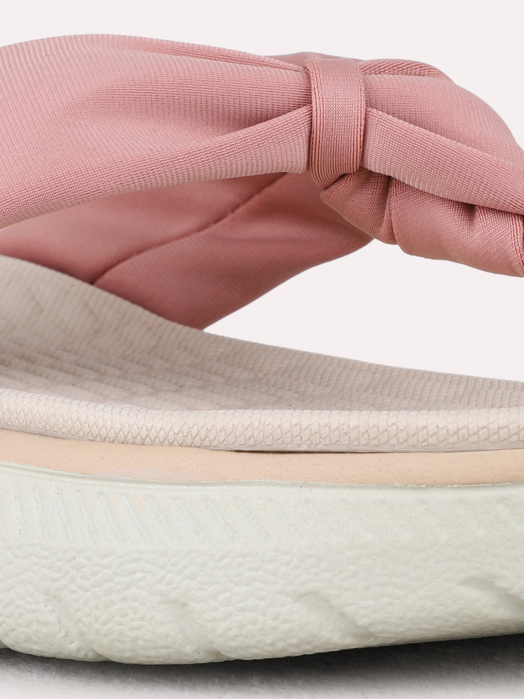 Womens Peach Casual Solid Round Toe Wedge Heels