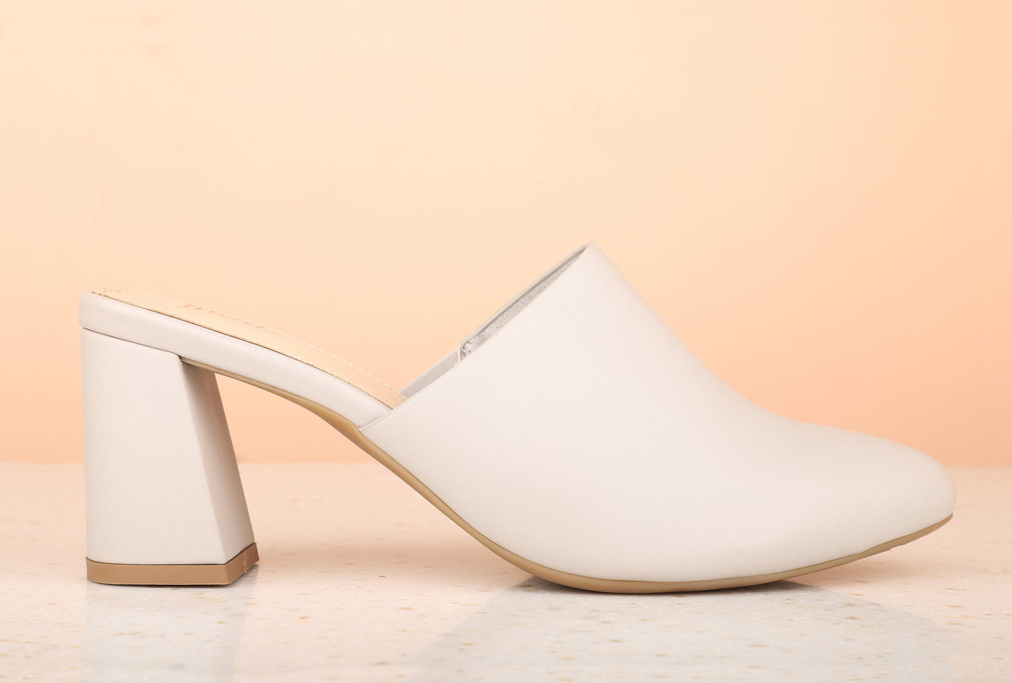 Women Grey Solid Block Mules