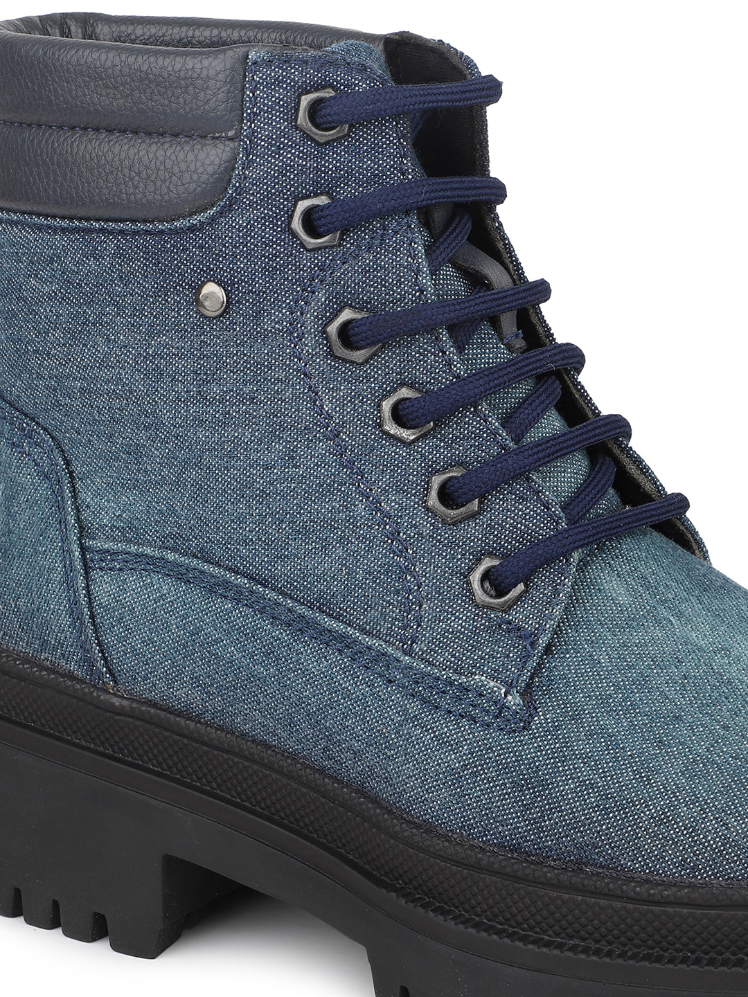 Womens Navy Blue Casual Solid Round Toe Ankle Boots