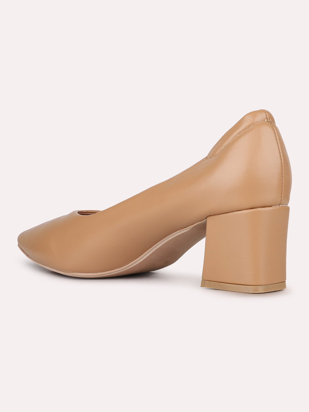 Womens Beige Party Wear Solid Pointed Toe Pumps