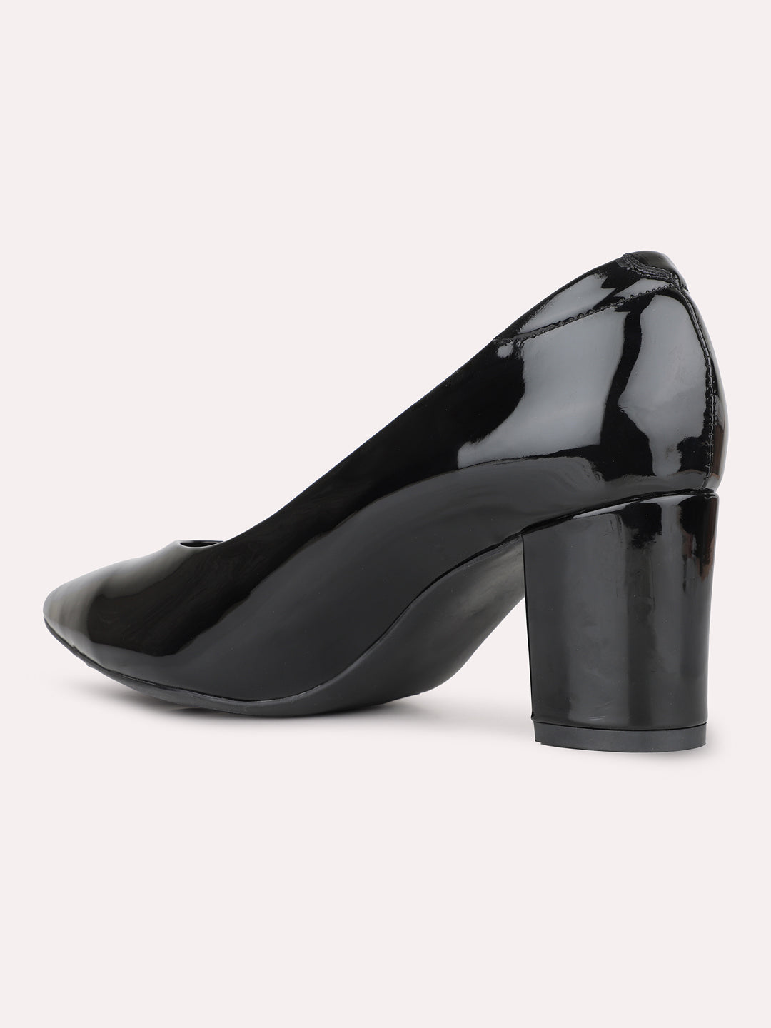 Womens Black Party Wear Solid Pattern Pumps
