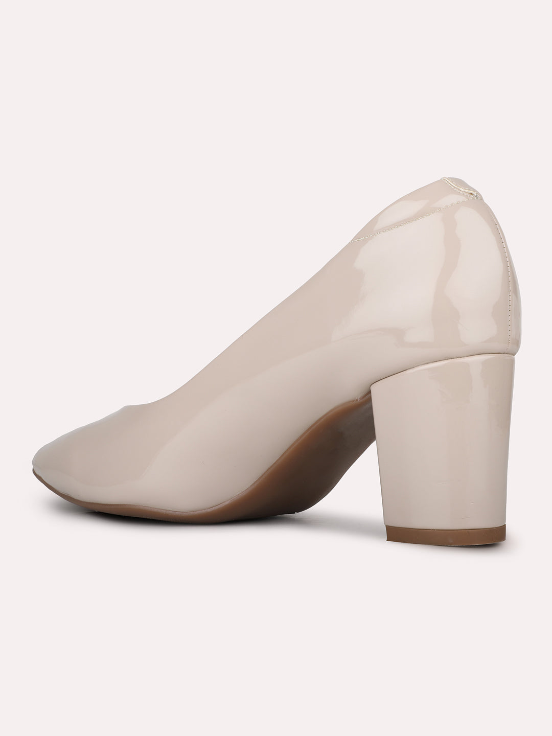 Womens Nude Party Wear Solid Pointed Pumps