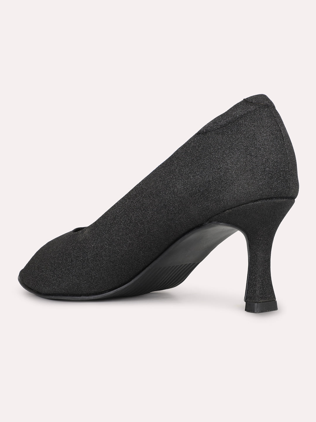 Womens Black Party Wear Solid Pattern Pumps