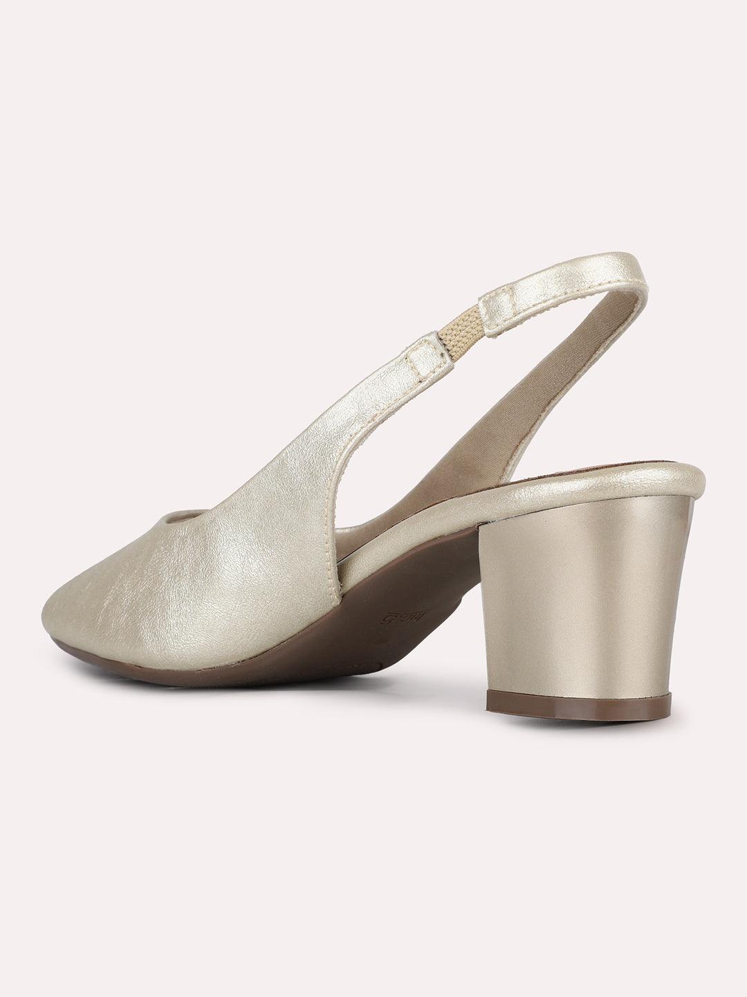 Womens Golden Party Wear Solid Pointed Toe Mules