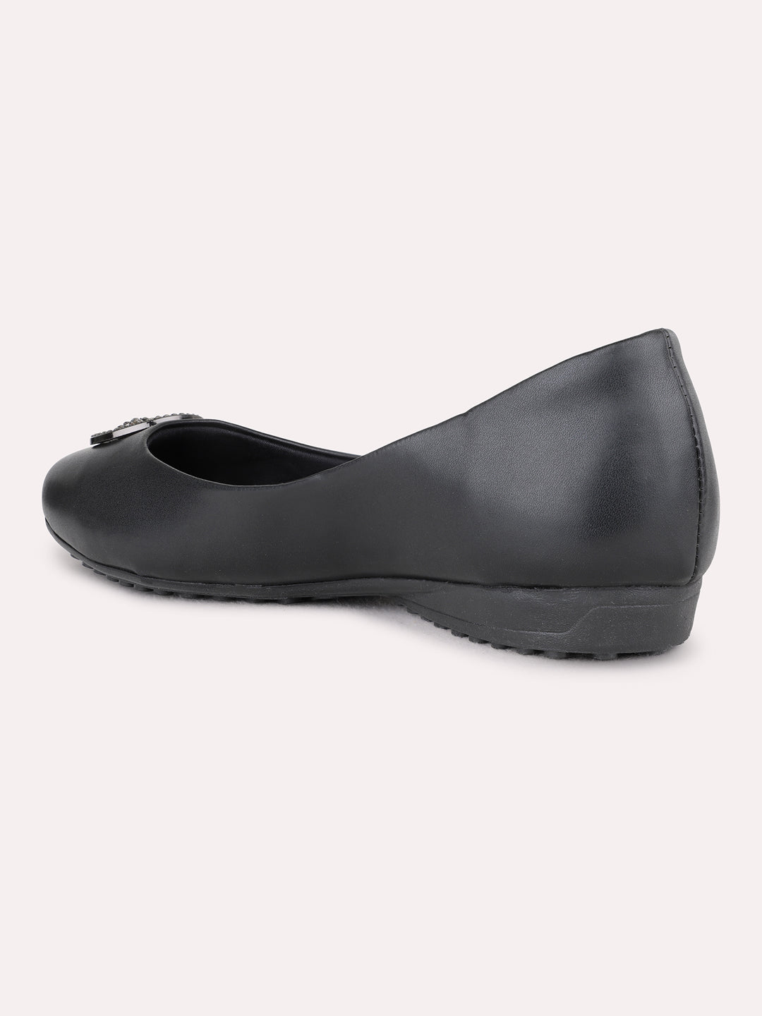 Womens Black Casual Solid Pattern Ballerinas