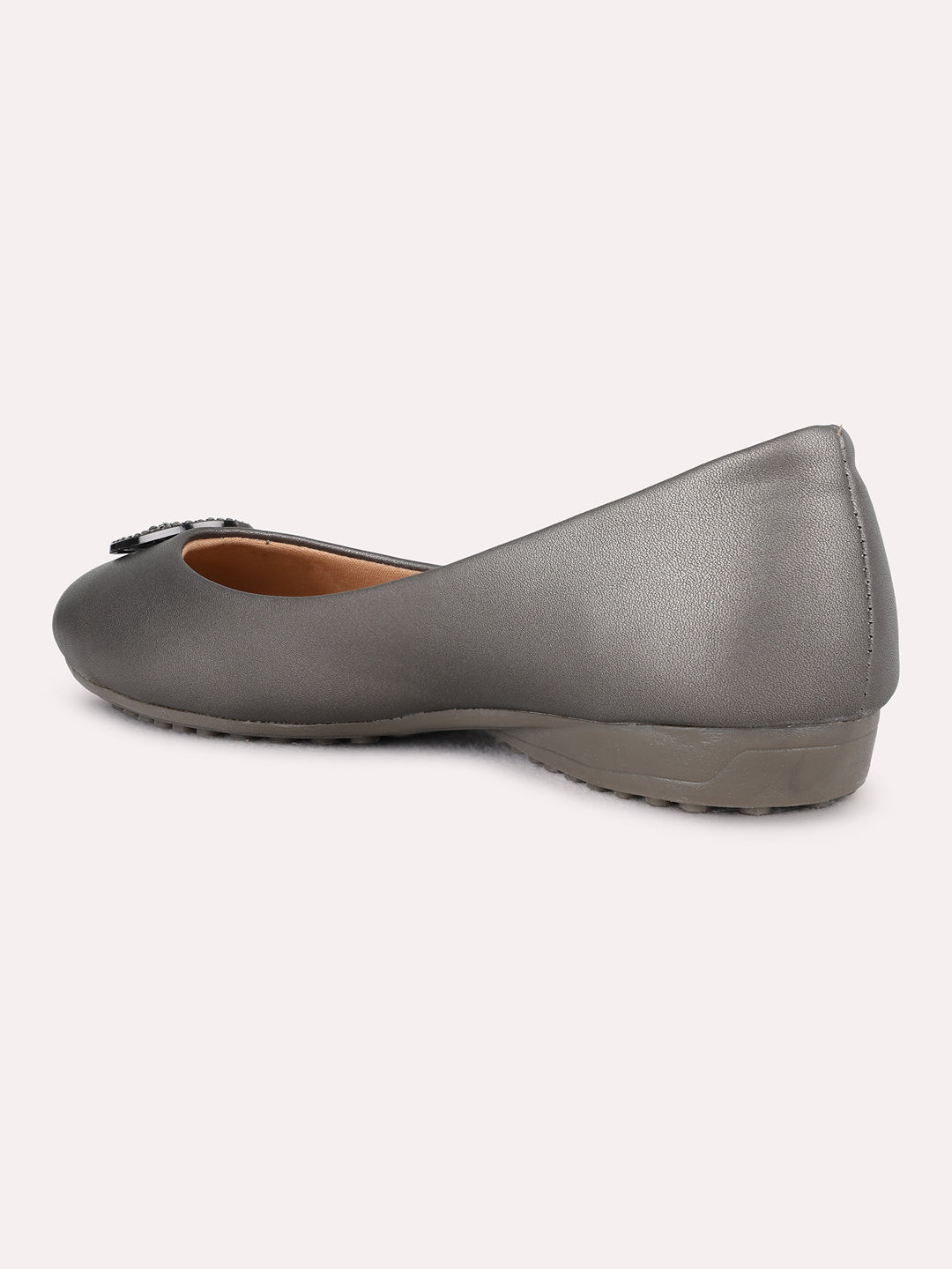 Womens Pewter Casual Solid Ballerinas