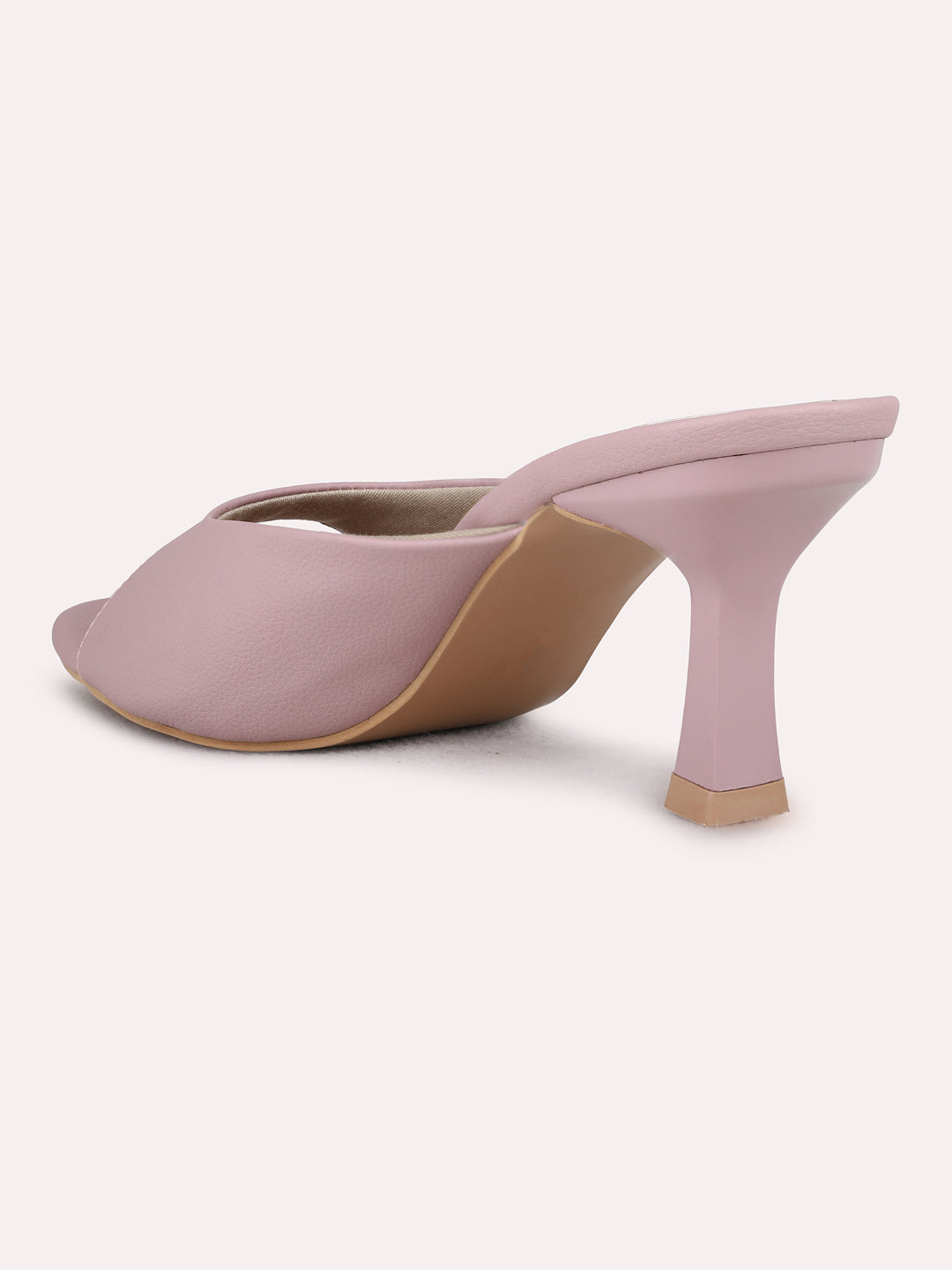 Womens Pink Party Wear Solid Kitten Heel Sandals