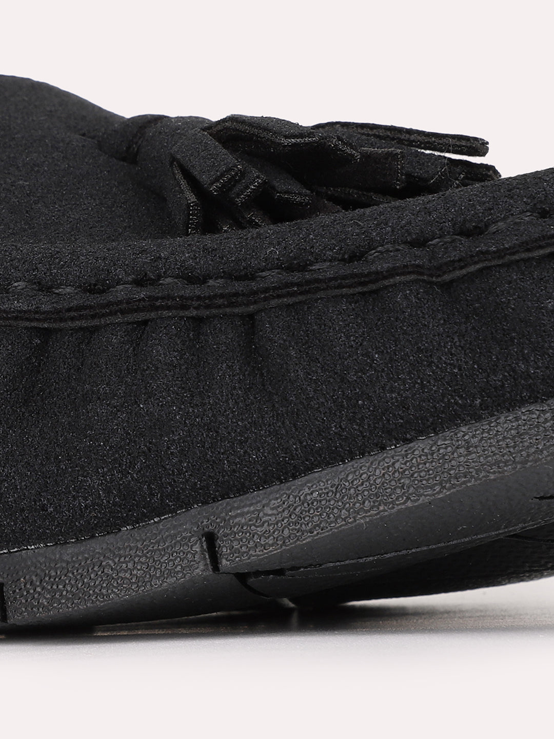 Womens Black Casual Solid Pattern Round Toe Loafers