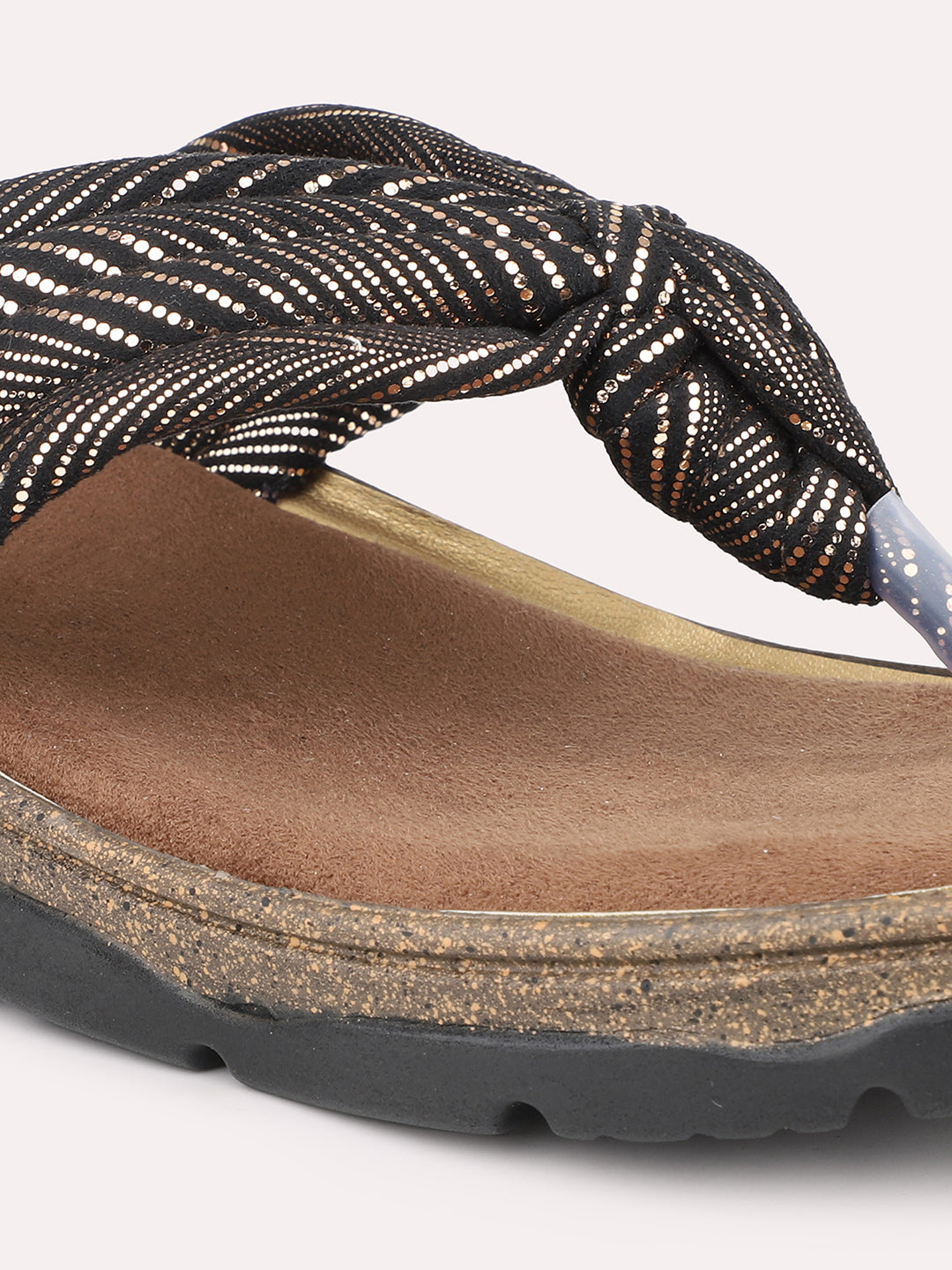 Women Antique Textured Open Toe Flats