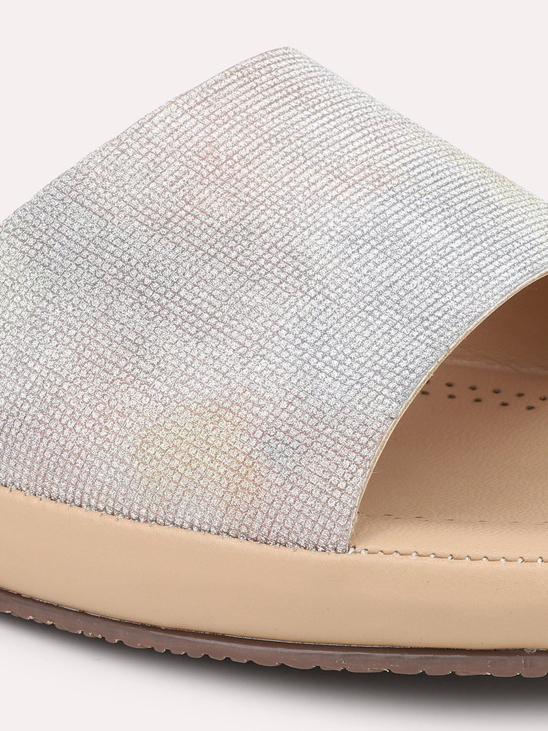 Women Beige-Toned Embellished Comfort Heels